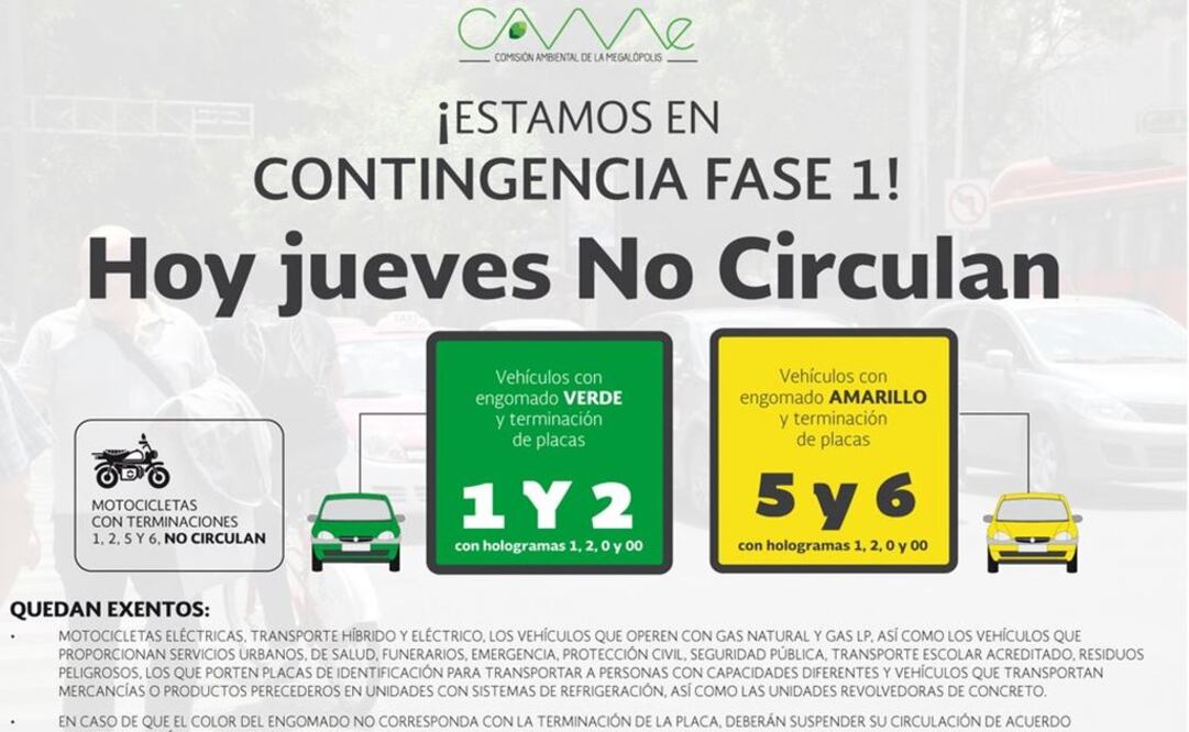Entérate. Hoy no circulan autos con engomados verde y amarillo