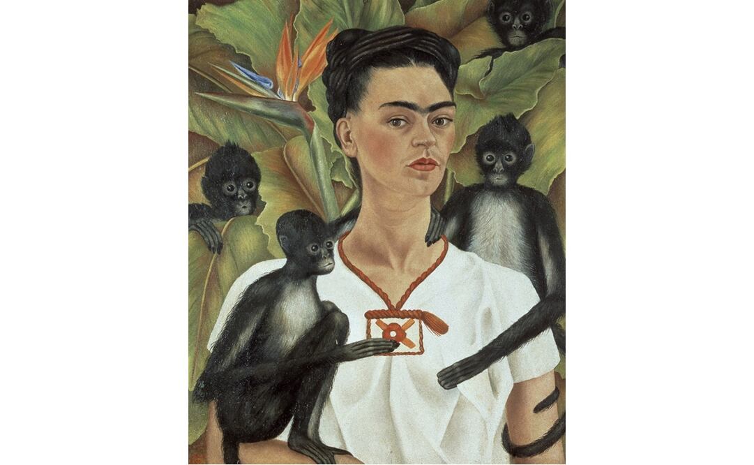 "Autoretrato con monos" de Frida Kahlo. Foto: EFE / Frida Kahlo Museums Trust