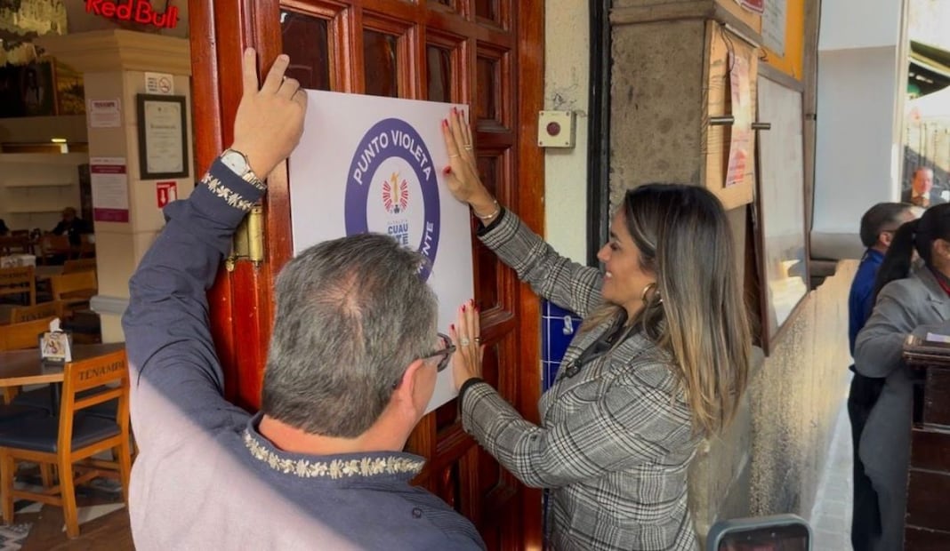 Instalan siete Puntos Violeta en Garibaldi; Cuauhtémoc suma más de 380 espacios seguros para mujeres. Foto: Arantxa Meave
