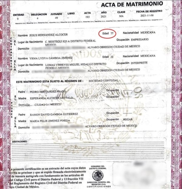 Salen a la luz dos actas de matrimonio de Yrma Lydya y Jesús "N", tras feminicidio de la cantante