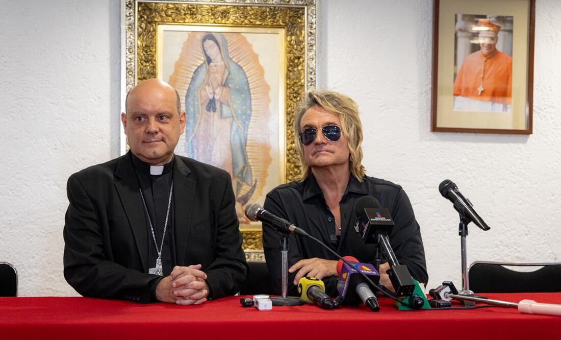 El integrante de Mecano participó en una misa ofrecida por el Monseñor Francisco Javier Acero. Foto: Cortesía.