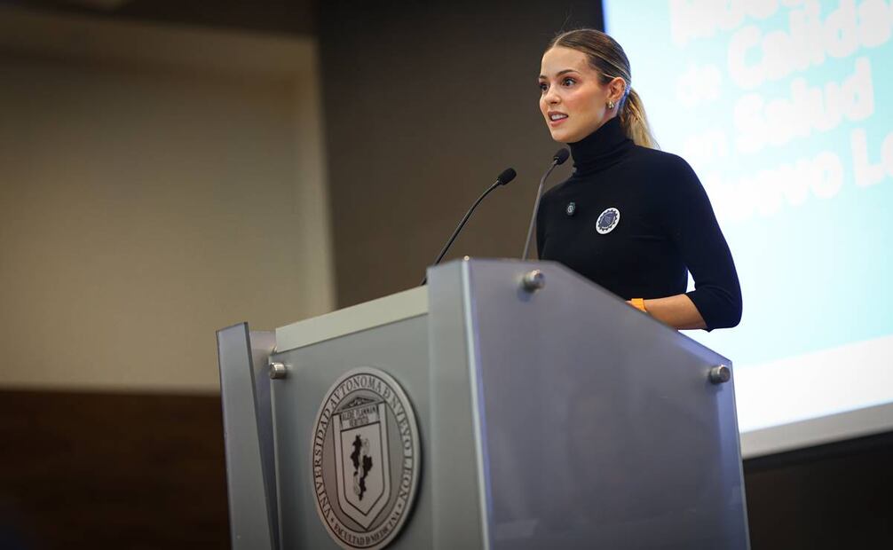 Mariana Rodríguez, titular de AMAR a Nuevo León, presenta el Modelo de Calidad en Salud 30 de octubre 2024/ Foto: Especial