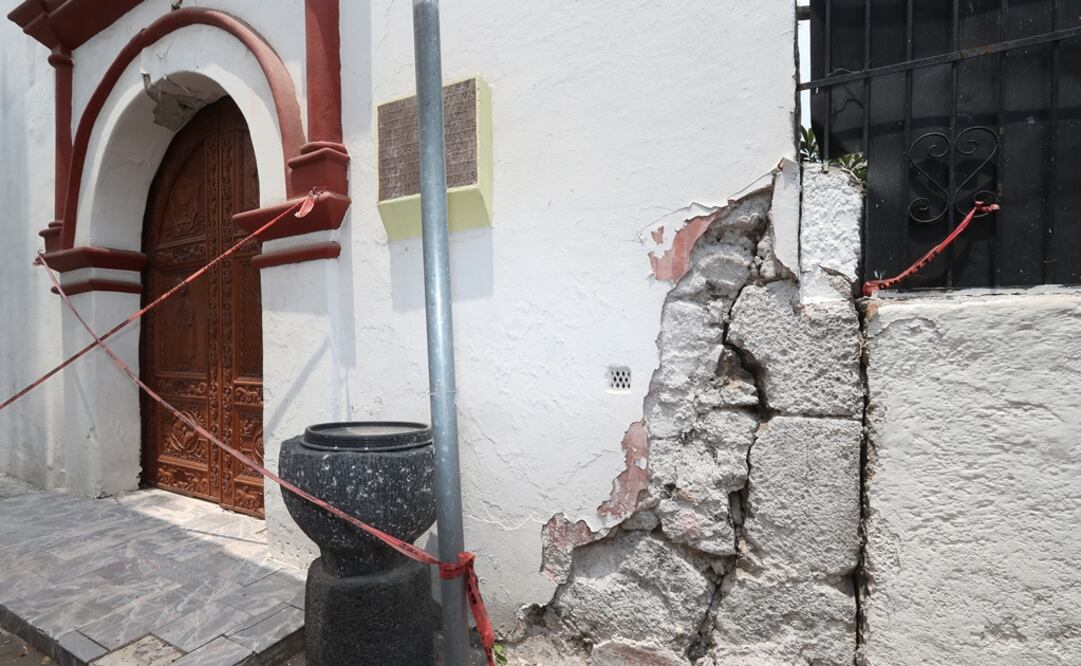 Las iglesias de San Luis y san Gregorio, en Xochimilco, resultaran afectadas por el sismo del 19 de septiembre. 