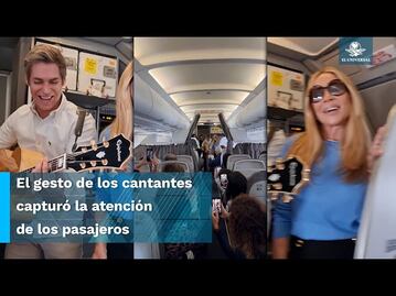 Tras turbulencia, Carlos Baute y Martha Sánchez improvisan "concierto" en avión