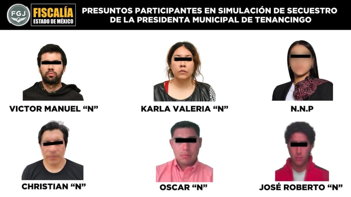 FGJEM detiene a tres involucrados en el presunto secuestro de la presidenta municipal del Tenancingo. Foto: Especial.