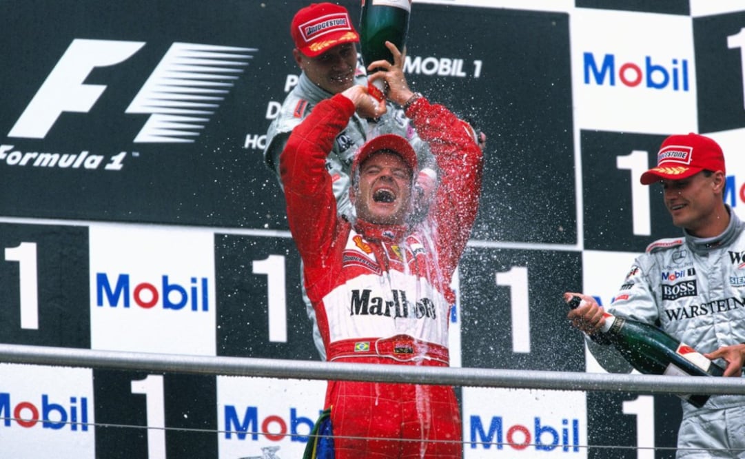El entonces coequipero de Michael Schumacher obtuvo su primer triunfo en F1 en el Hockenheimring. | Fotos: Getty y Archivo EL UNIVERSAL