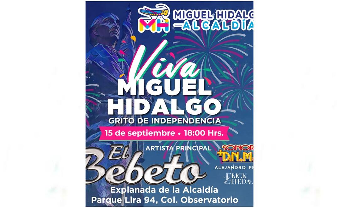 Mauricio Tabe invita al evento ¡Viva Miguel Hidalgo! para el 15 de Septiembre