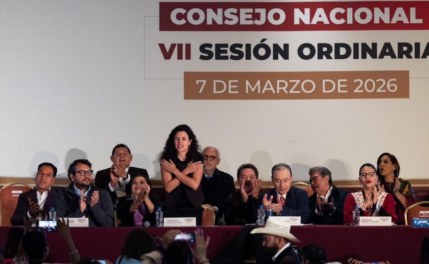 Luisa María Alcalde, presidenta de Morena durante reunión del Consejo Nacional del partido (07/03/2026). Foto: Hugo Salvador / EL UNIVERSAL