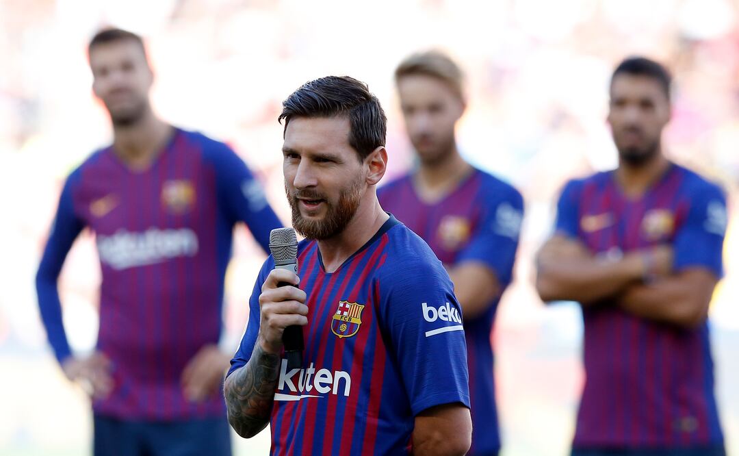 Messi previo al juego ante Boca Juniors del Torneo Joan Gamper. FOTO/AP. 