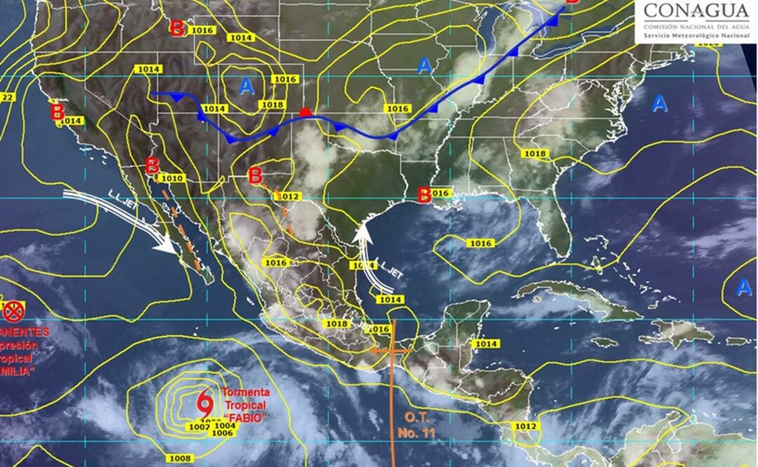 Tormenta tropical Fabio. (FOTO: SMN)