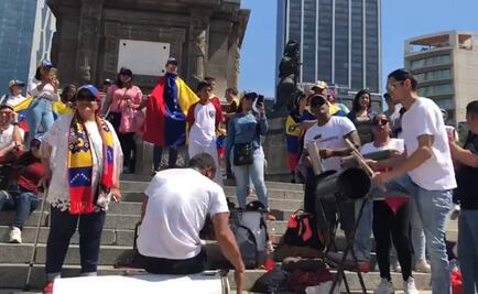 Venezolanos marchan en la CDMX a favor de la ayuda humanitaria