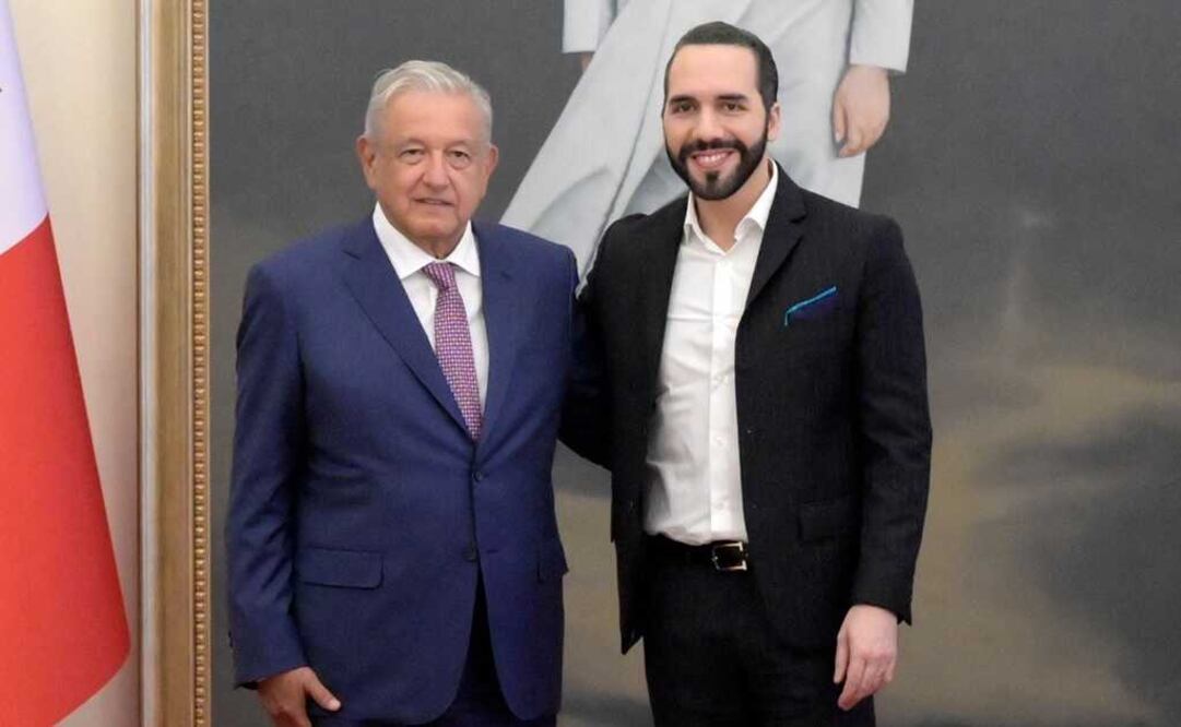 Presidente de México, Andrés Manuel López Obrador y su homólogo salvadoreño, Nayib Bukele. Foto: AFP