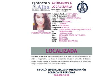 Aparece Karime, mujer desaparecida el mismo día que encontraron muerto a su expareja