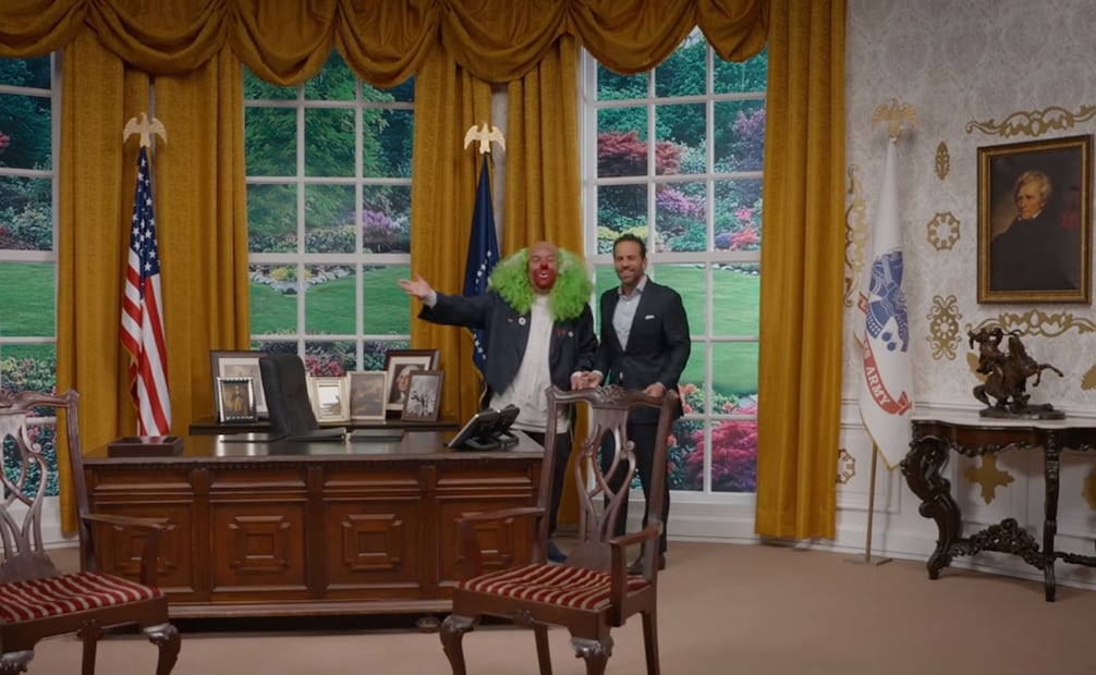 Brozo y Loret “visitan” la Oficina Oval de Trump. Foto: Captura de video