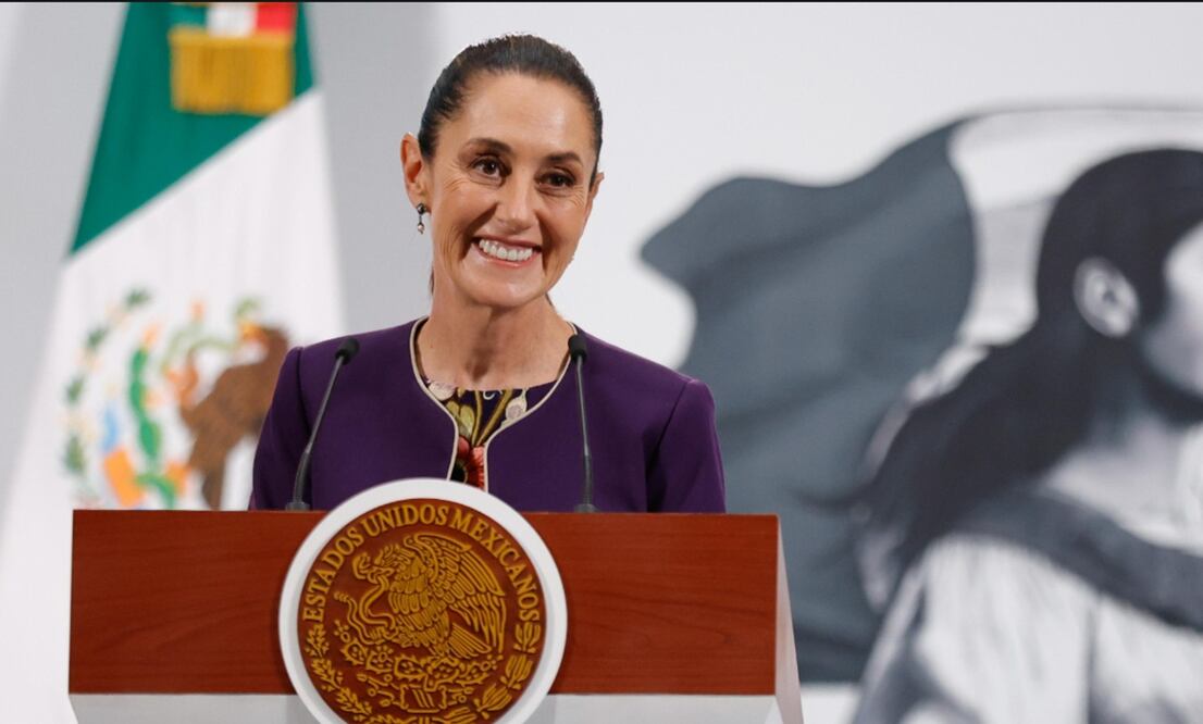 La presidenta Claudia Sheinbaum durante la mañanera del 31 de julio de 2025. Foto: Diego Simón Sánchez/EL UNIVERSAL