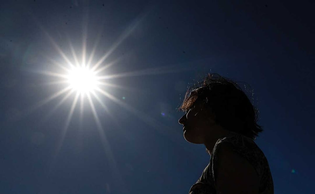 Silueta de Mercedes Pombo, fundadora de de la organización "Jóvenes por el Clima Argentina". Foto: EFE/ Juan Ignacio Roncoroni