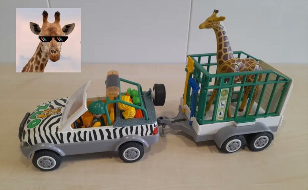 Meme traslado Jirafa Benito. / Foto: @MultiAndroide y @ChavaRRivera.