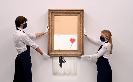 Obra autodestruida logra nuevo récord millonario en subasta para Banksy