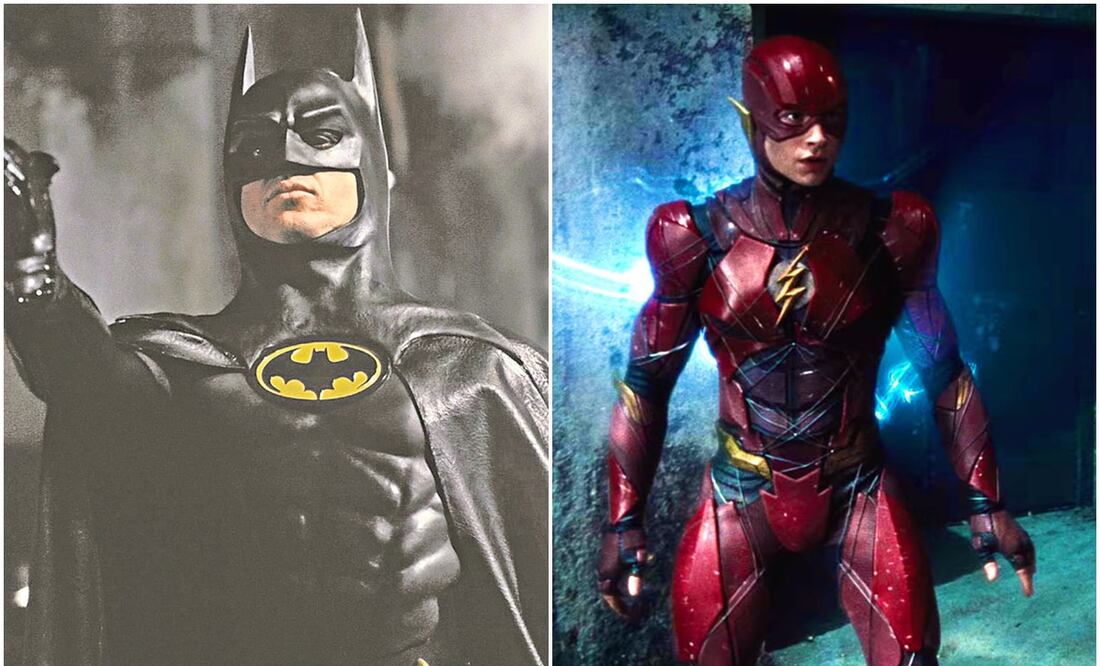 Michael Keaton como Batman y Ezra Miller como Flash. Fotos: Archivo