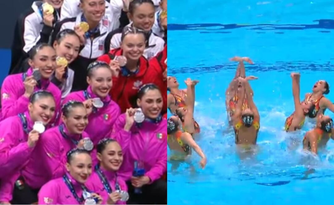 Equipo mexicano de Natación Artística en la Copa del Mundo - Fotos: Captura de Pantalla de CLARO SPORTS