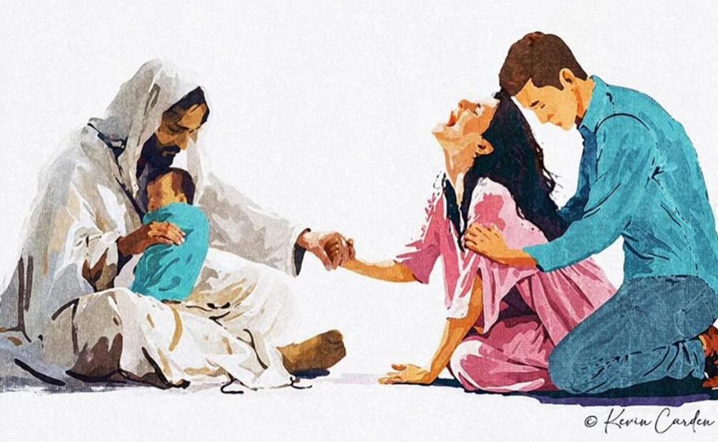 Iván Aguilera y su esposa Simona Hackman despiden a su hijo fallecido.