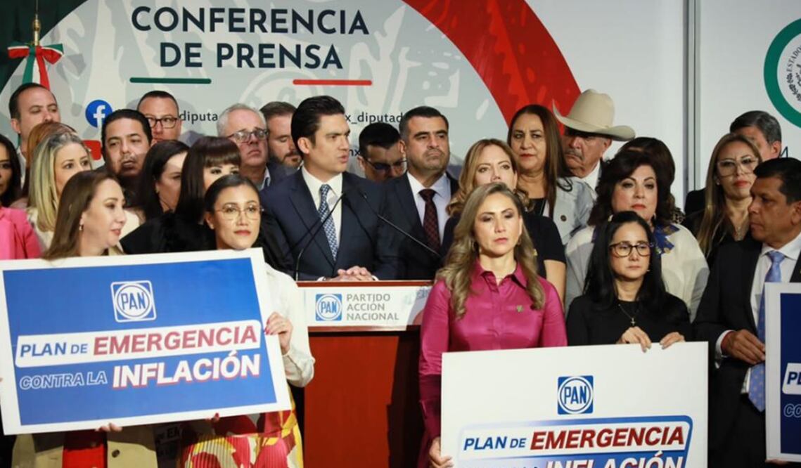 La bancada del PAN en la Cámara de Diputados presentó su Plan de Emergencia contra la Inflación. Foto: especial