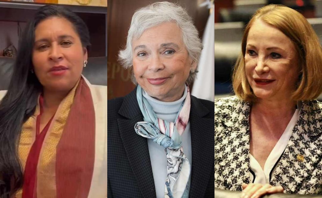 Las expresidentas del Senado Ana Lilia Rivera, Olga Sánchez Cordero y la presidenta electa Laura Itzel Castillo. Fotos: Berenice Fregoso, Gabriel Pano y archivo / EL UNIVERSAL.