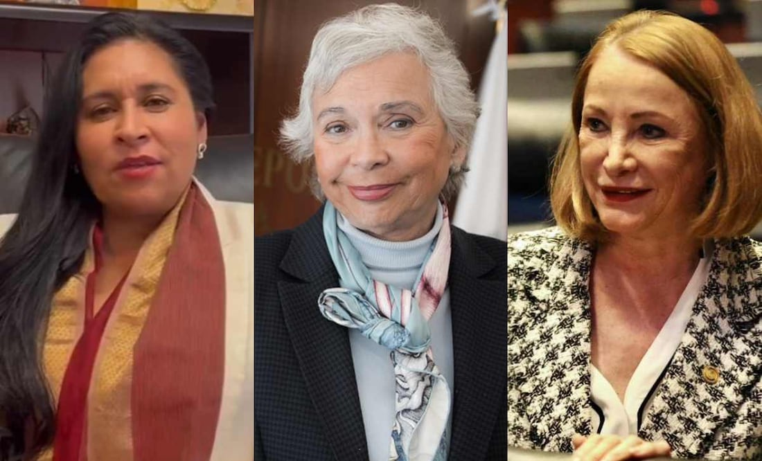 Las expresidentas del Senado Ana Lilia Rivera, Olga Sánchez Cordero y la presidenta electa Laura Itzel Castillo. Fotos: Berenice Fregoso, Gabriel Pano y archivo / EL UNIVERSAL.