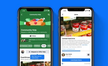 Facebook lanza Drives para ayudar a las personas a conseguir comida y ropa 
