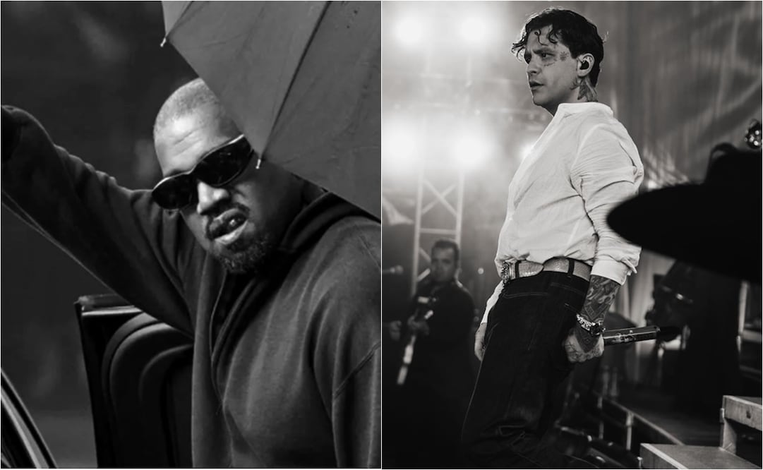 Christian Nodal asistió al segundo concierto de Kanye West en México,
Fotos: AFP/ Héctor Retamal e Instagram