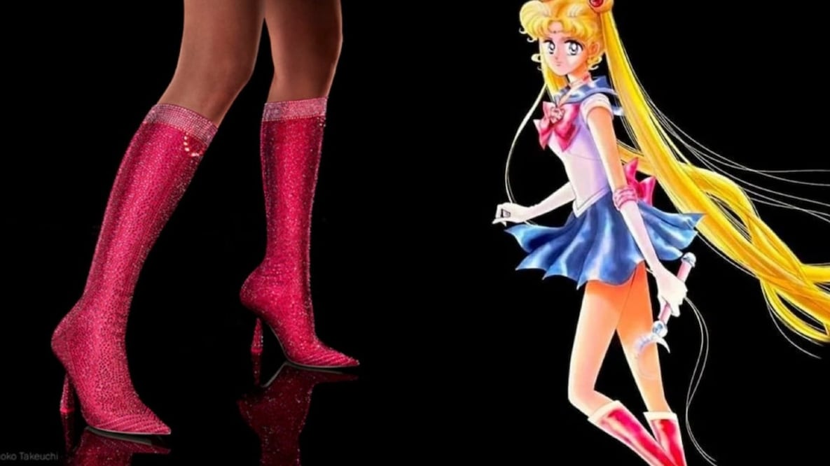 Las costosas botas de Jimmy Choo en colaboración con Sailor Moon / Foto: Instagram @sailormoonmx / Jimmy Choo