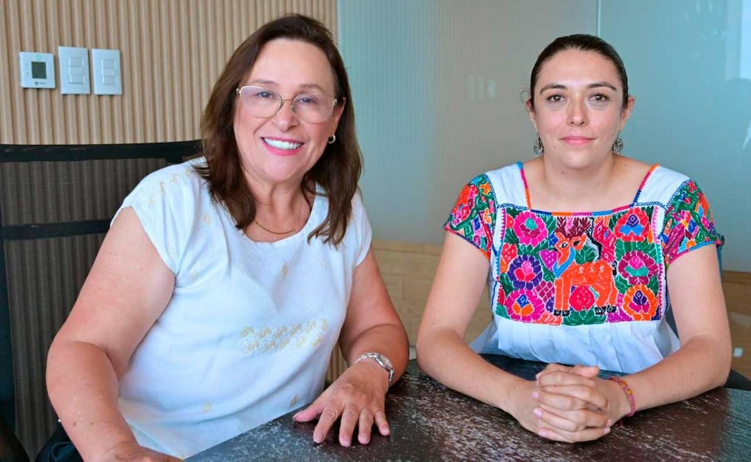 Gobernadora Rocío Nahle junto a la secretaria de Protección Civil, Guadalupe Osorno (27/10/2025). Foto: Especial