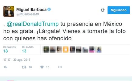 Repudia Miguel Barbosa presencia de Donald Trump