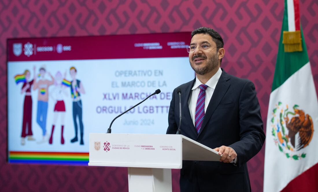 El Jefe de Gobierno de la Ciudad de México, Martí Batres, presentó el Operativo para la Marcha del Orgullo LGBTTTIQ+ que se realizará este sábado 29 de junio. (Foto: especial)