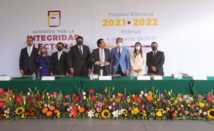 Autoridades en Hidalgo firman acuerdo por la Integridad del Proceso Electoral 2021-2022
