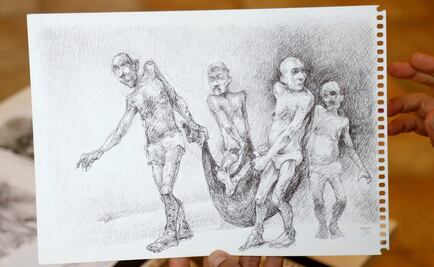 Las escenas de tortura que dibuja un artista exiliado