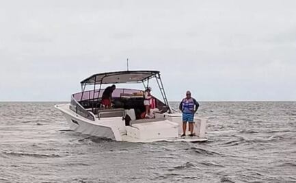 Rescatan a 3 náufragos en Yucatán; viajaban en una embarcación que salió de Cancún rumbo a Progreso