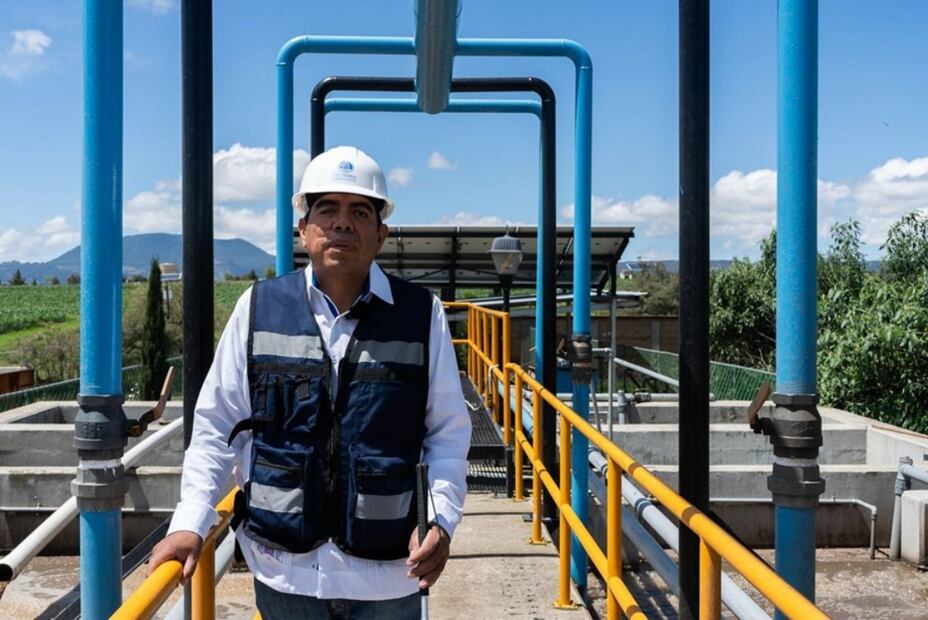 El ingeniero Miguel Ángel Ayala en la planta de tratamiento “Lomas de Virreyes”. Foto: Ulises Martínez