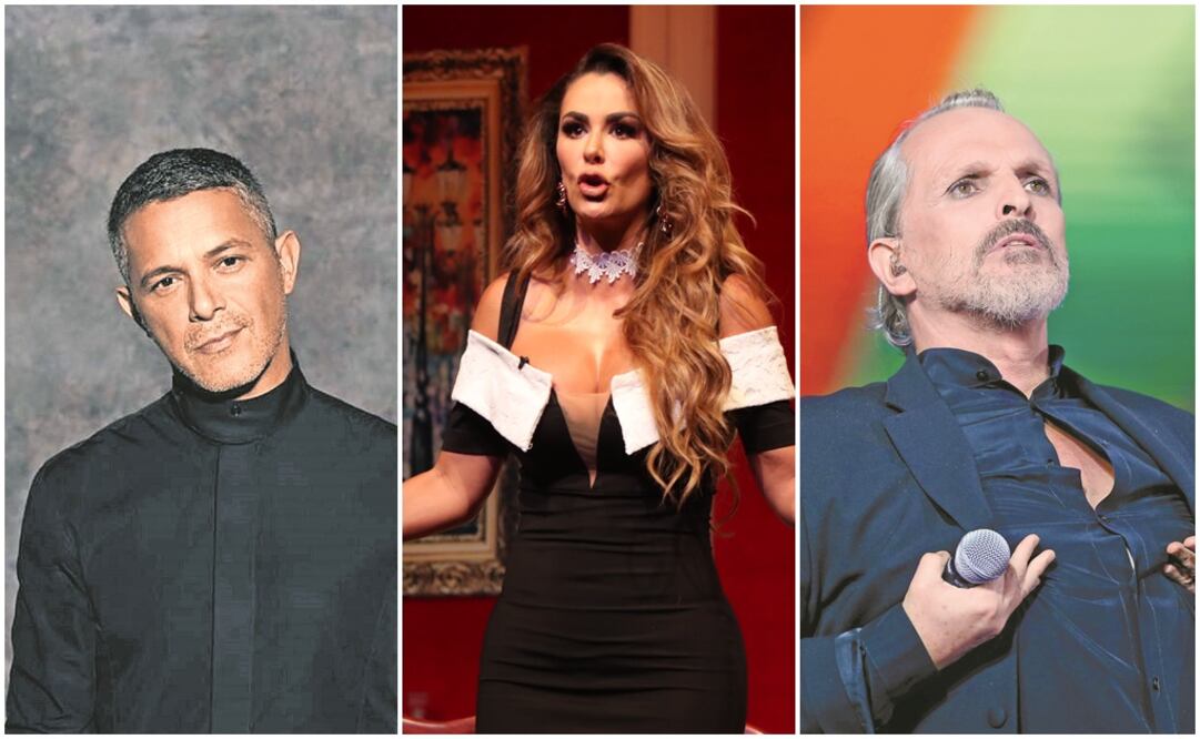 Alejandro Sanz, Ninel Conde y Miguel Bosé. Fotos. Archivo y Reuters