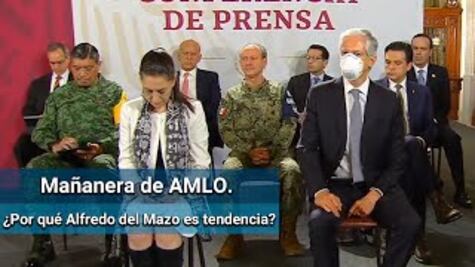 Alfredo del Mazo destaca durante “mañanera”; fue el único funcionario con cubrebocas