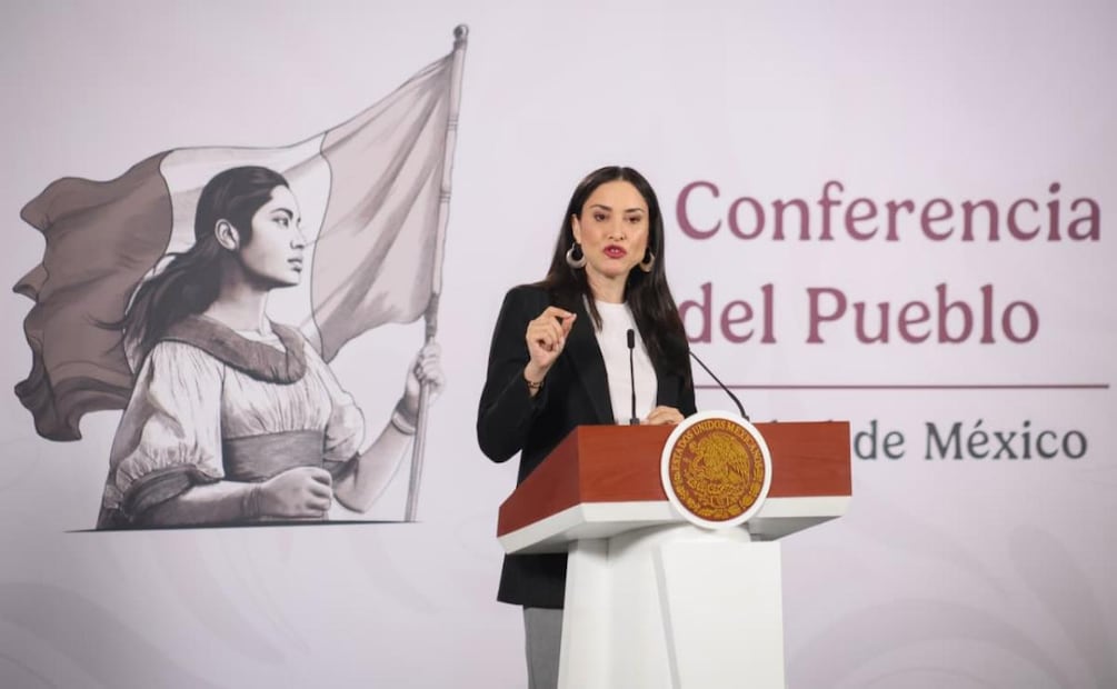 La secretaria de Cultura Claudia Curiel de Icaza durante la conferencia de prensa de la presidenta Claudia Sheinbaum en Palacio Nacional (13/02/2026). Foto: Luis Camacho / EL UNIVERSAL