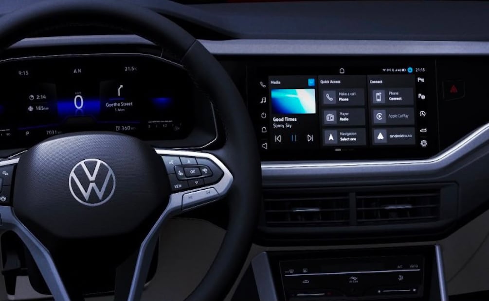El interior del Virtus 2026 destaca por su espacio y conectividad. Foto: Volkswagen México