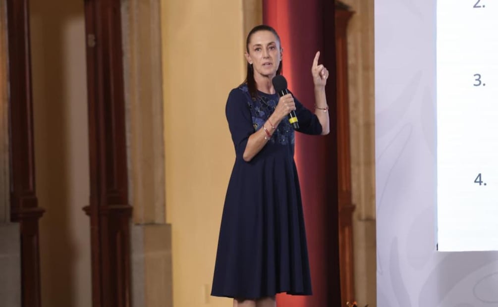La presidenta Claudia Sheinbaum en la “Mañanera del Pueblo” del 28 de mayo de 2026 en Palacio Nacional. Foto: Carlos Mejía/ EL UNIVERSAL