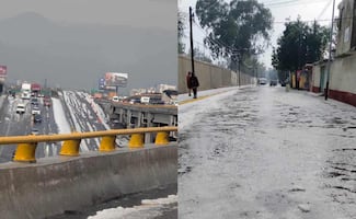 Granizada cubre de blanco la carretera México-Puebla; autoridades piden extremar precauciones