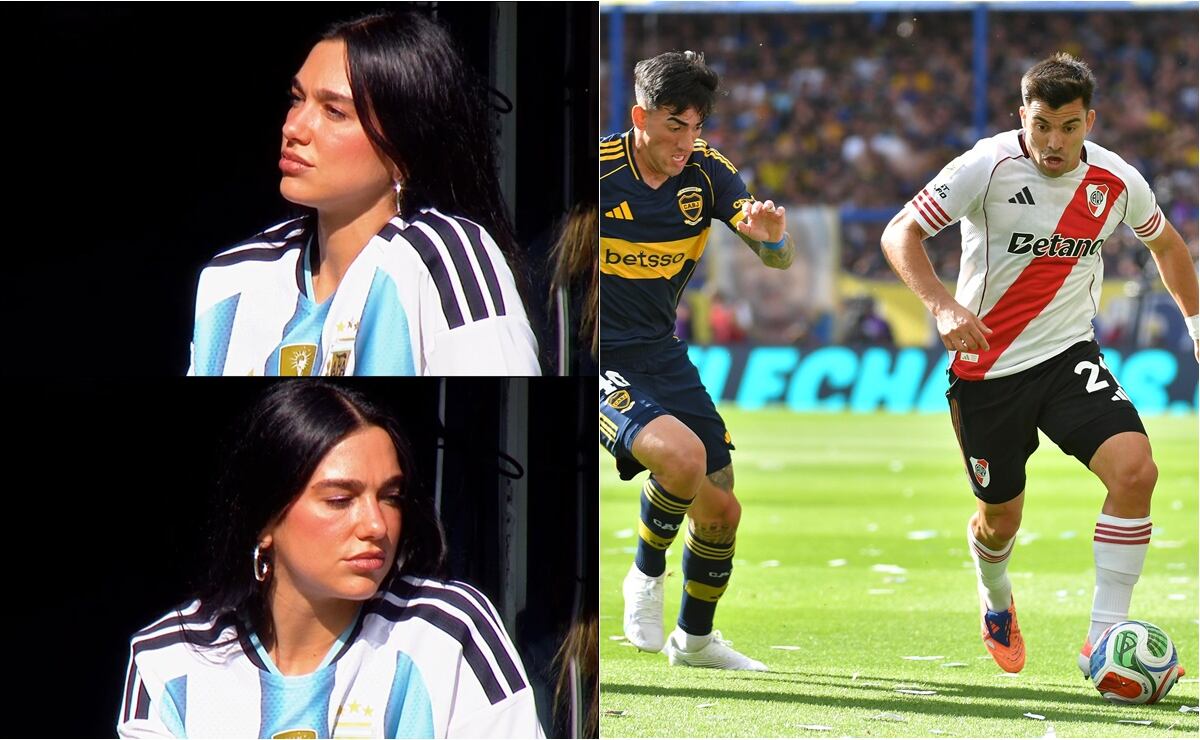 Dua Lipa se aburre en el Superclásico de Argentina entre Boca y River