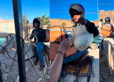 VIDEO: Repartidor de DiDi va en caballo a realizar sus entregas y se viraliza