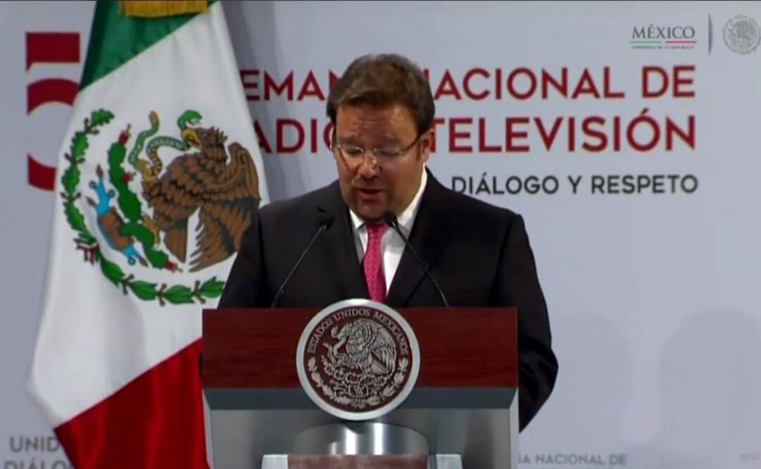 Édgar Pereda, presidente de la CIRT, durante la clausura de la 58 Semana de la Radio y la Televisión. /Especial - Presidencia de la República