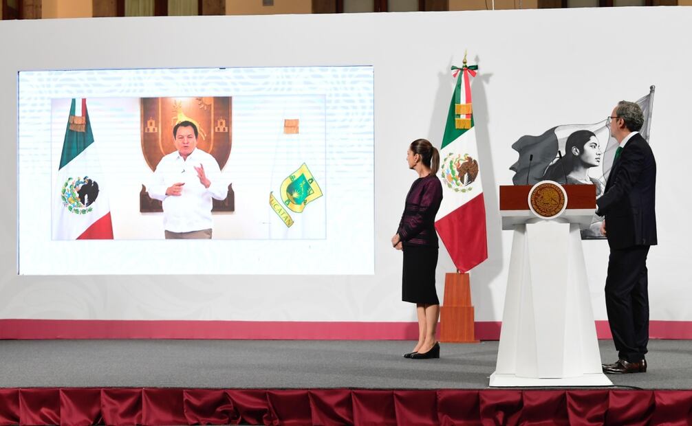 Joaquín Jesús Díaz Mena, gobernador de Yucatán, manifestó su respaldo a la presidenta Claudia Sheinbaum ante los señalamientos de Kristi Noem, secretaria de Seguridad Nacional de EU, quien afirmó que la mandataria mexicana alentó las protestas contra las redadas a migrantes en Los Ángeles. Foto: Diego Simón / EL UNIVERSAL