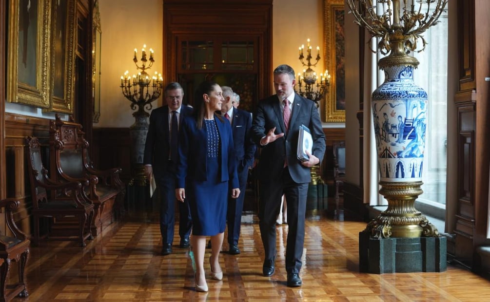 La presidenta Claudia Sheinbaum se reúne con Jamieson Greer, representante Comercial de Estados Unidos en Palacio Nacional (23/07/2026). Foto: Especial