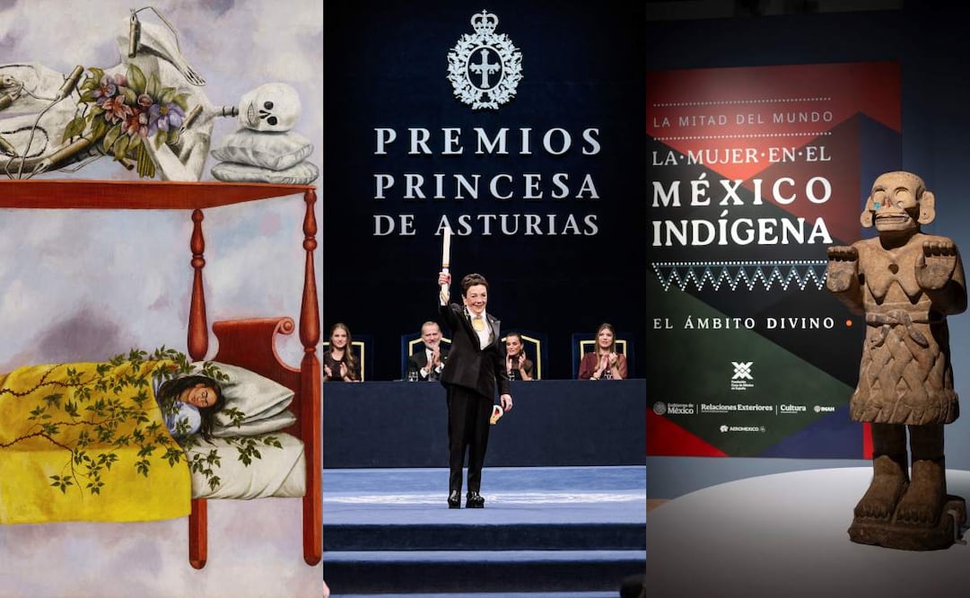 Pintura "El sueño (la cama)" de Frida Kahlo, Premio Princesa de Asturias 2025 a Graciela Iturbide y exhibición "La mujer en el México indígena". Fotos: EFE/ SOTHERBY'S, Yeray Menéndez / FPA e INAH